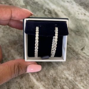 Authentic Diamond Hoop Earrings 6.30 Carats